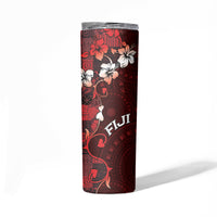 Fiji Masi Skinny Tumbler Fijian Hibiscus Tapa Red Version LT01 - Polynesian Pride