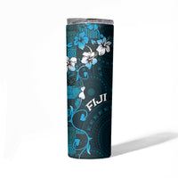 Fiji Masi Skinny Tumbler Fijian Hibiscus Tapa Sky Blue Version LT01 - Polynesian Pride