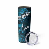 Fiji Masi Skinny Tumbler Fijian Hibiscus Tapa Sky Blue Version LT01 - Polynesian Pride