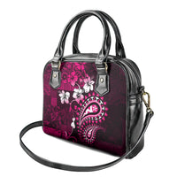 Fiji Masi Paisley With Hibiscus Tapa Shoulder Handbag Pink Version LT01 - Polynesian Pride