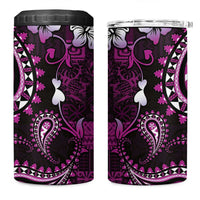 Fiji Masi Paisley 4 in 1 Can Cooler Tumbler Fijian Hibiscus Tapa Purple Version LT01 One Size: 16 oz Purple - Polynesian Pride