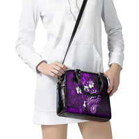Fiji Masi Paisley Shoulder Handbag Fijian Hibiscus Tapa Purple Version LT01 - Polynesian Pride