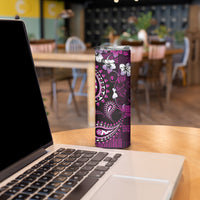 Fiji Masi Paisley Skinny Tumbler Fijian Hibiscus Tapa Purple Version LT01 - Polynesian Pride