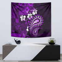 Fiji Masi Paisley Tapestry Fijian Hibiscus Tapa Purple Version LT01 - Polynesian Pride