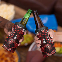 Fiji Masi Paisley 4 in 1 Can Cooler Tumbler Fijian Hibiscus Tapa Red Version LT01 - Polynesian Pride