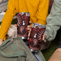 Fiji Masi Paisley Tumbler Cup Fijian Hibiscus Tapa Red Version