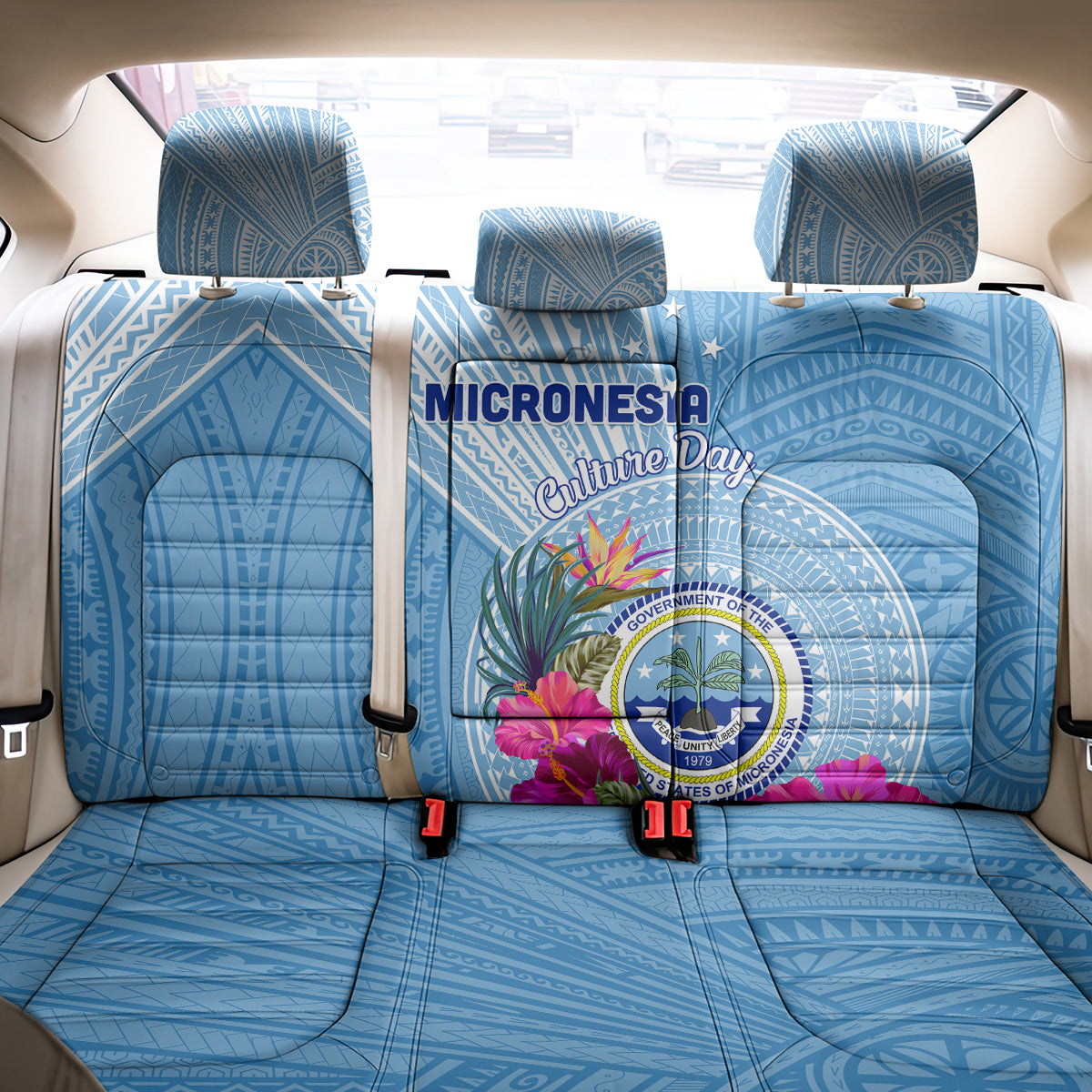 Micronesia Culture Day Back Car Seat Cover Tribal Pattern Tropical Style LT01 - Polynesian Pride