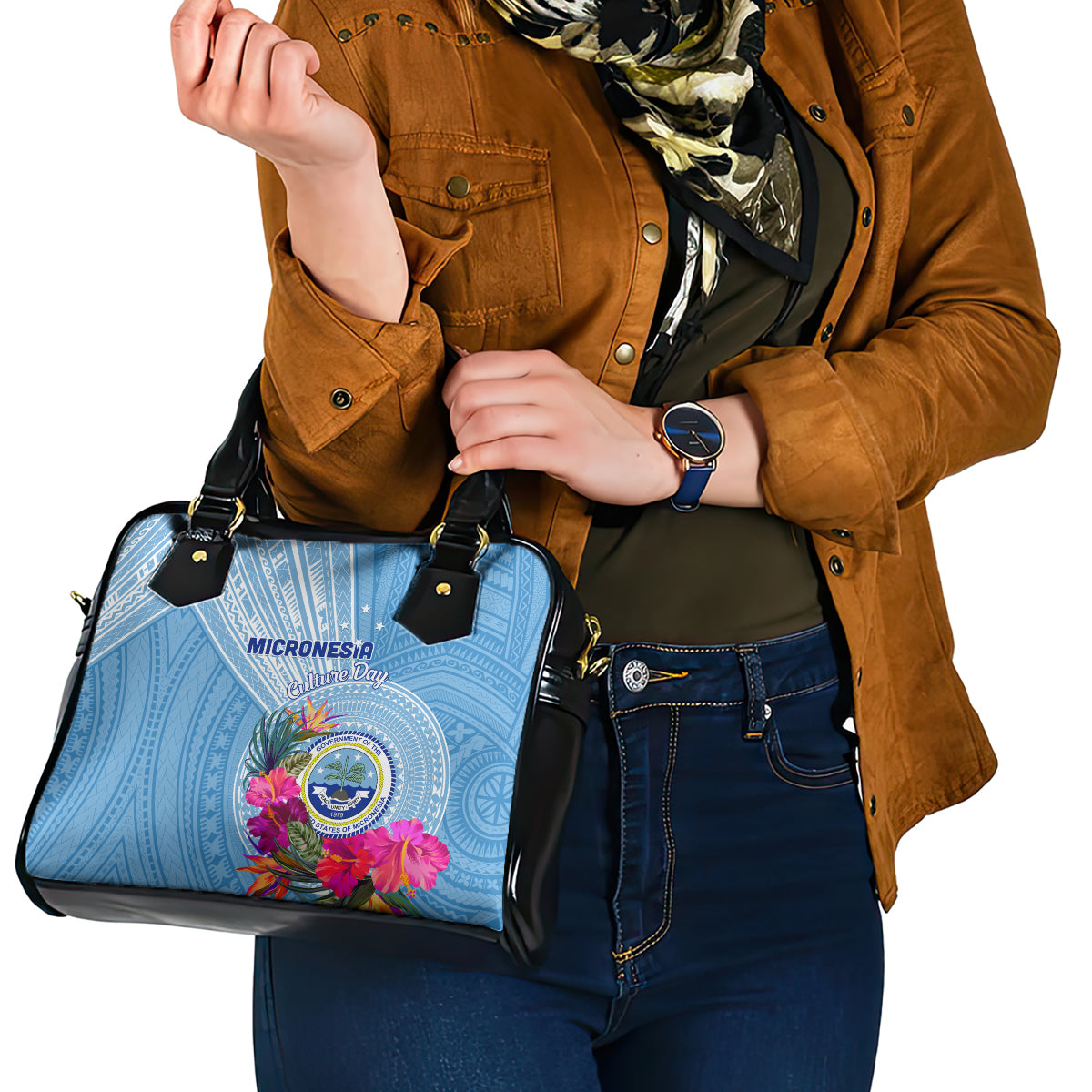 Micronesia Culture Day Shoulder Handbag Tribal Pattern Tropical Style LT01 - Polynesian Pride