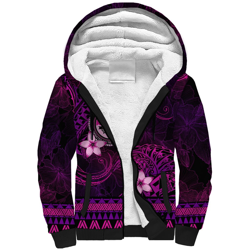 FSM Culture Day Sherpa Hoodie Tribal Pattern Pink Version LT01 Unisex Pink - Polynesian Pride