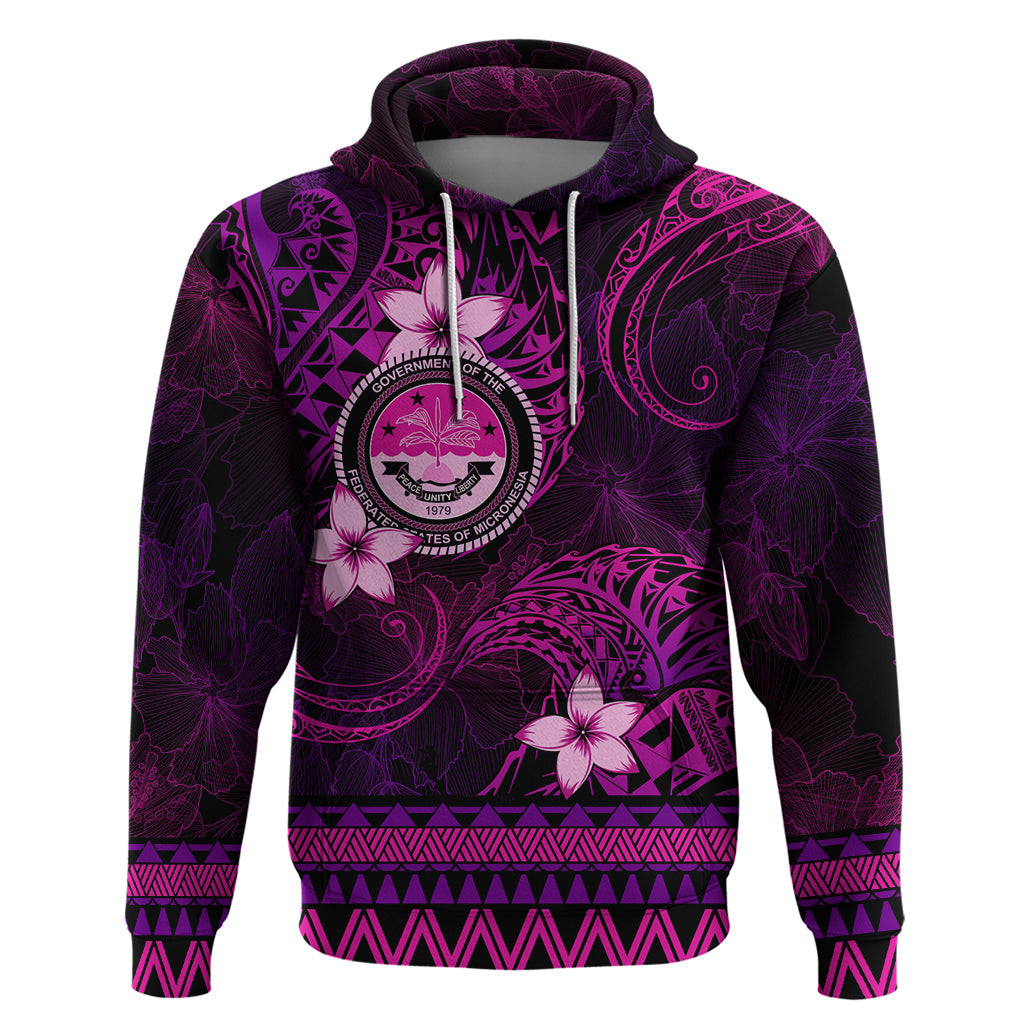 FSM Culture Day Zip Hoodie Tribal Pattern Pink Version LT01 Pullover Hoodie Pink - Polynesian Pride