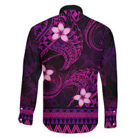 FSM Chuuk State Family Matching Off Shoulder Short Dress and Hawaiian Shirt Tribal Pattern Pink Version LT01 - Polynesian Pride