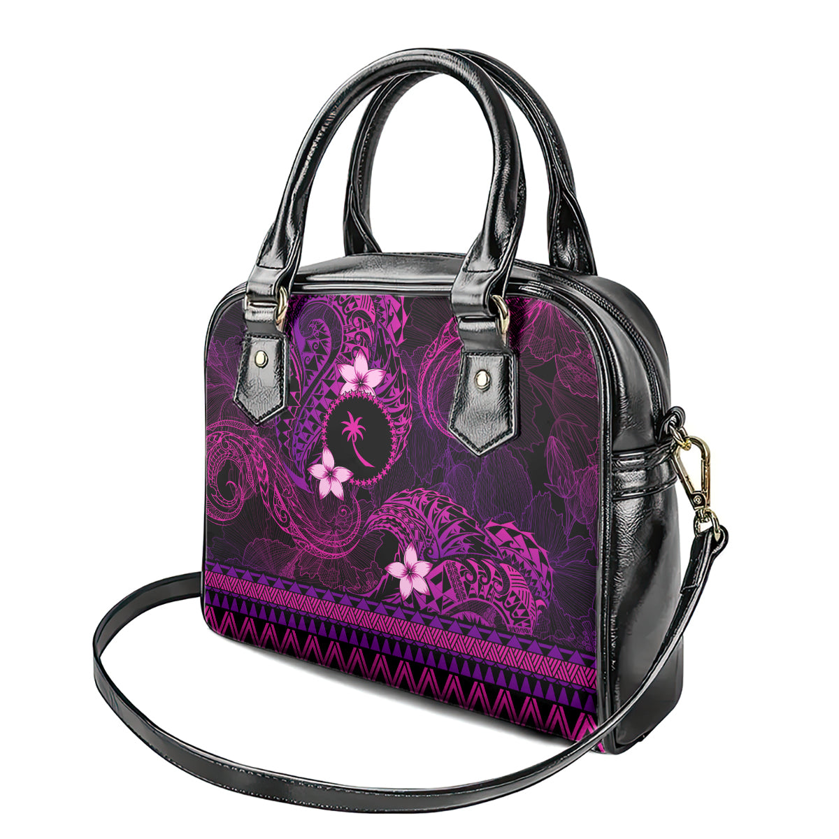 FSM Chuuk State Shoulder Handbag Tribal Pattern Pink Version LT01 - Polynesian Pride