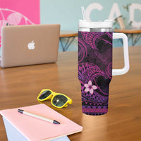 FSM Chuuk State Tumbler With Handle Tribal Pattern Pink Version