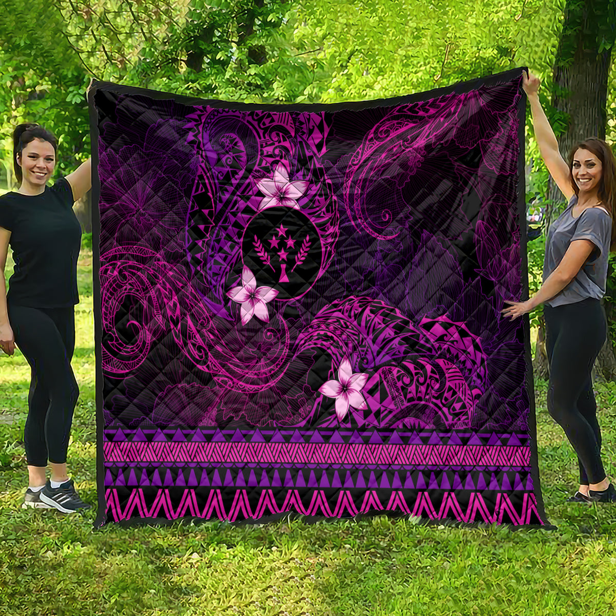 FSM Kosrae State Quilt Tribal Pattern Pink Version LT01 - Polynesian Pride