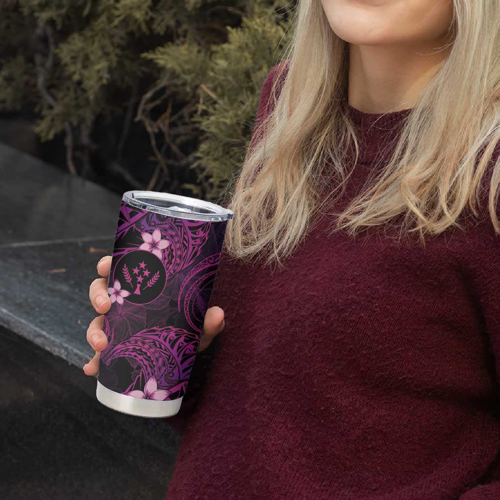 FSM Kosrae State Tumbler Cup Tribal Pattern Pink Version