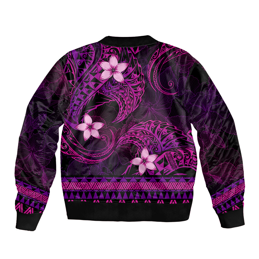 FSM Pohnpei State Bomber Jacket Tribal Pattern Pink Version LT01 - Polynesian Pride