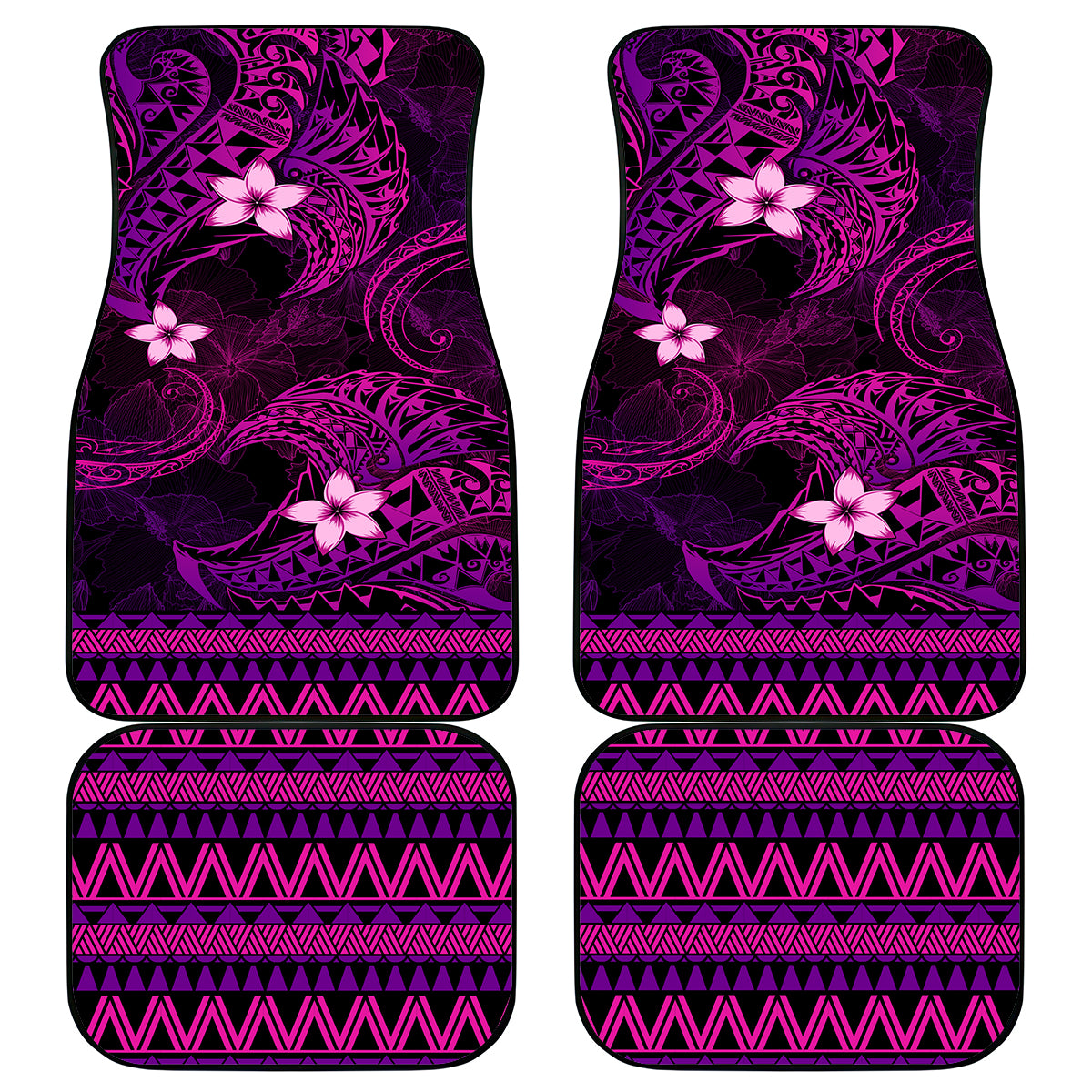FSM Pohnpei State Car Mats Tribal Pattern Pink Version LT01 - Polynesian Pride