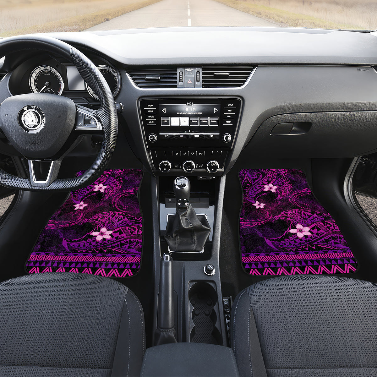 FSM Pohnpei State Car Mats Tribal Pattern Pink Version LT01 - Polynesian Pride