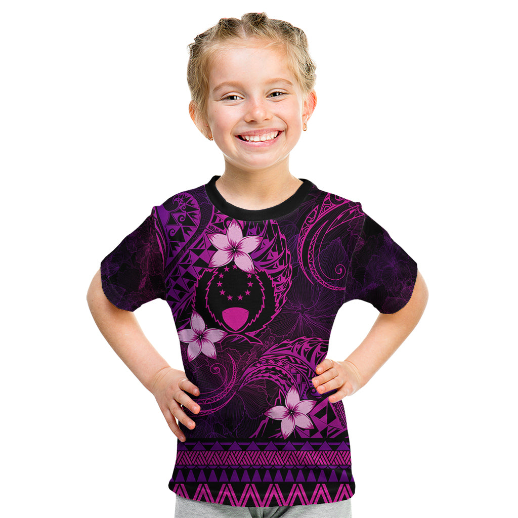 FSM Pohnpei State Kid T Shirt Tribal Pattern Pink Version LT01 Pink - Polynesian Pride