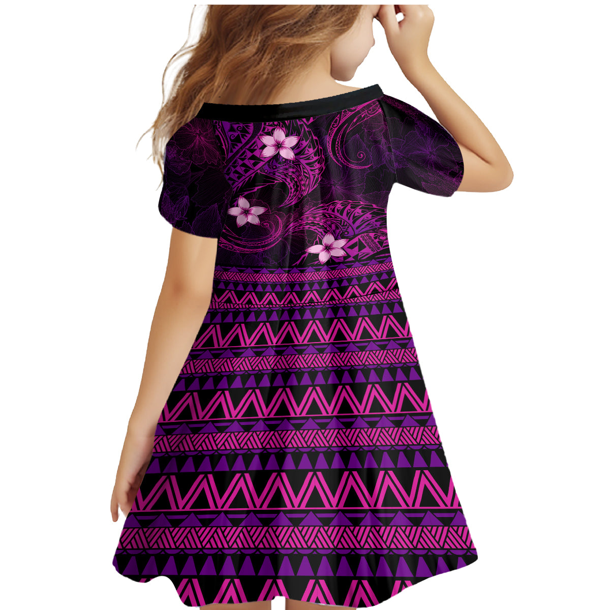 FSM Yap State Family Matching Mermaid Dress and Hawaiian Shirt Tribal Pattern Pink Version LT01 - Polynesian Pride