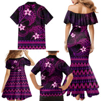 FSM Yap State Family Matching Mermaid Dress and Hawaiian Shirt Tribal Pattern Pink Version LT01 - Polynesian Pride