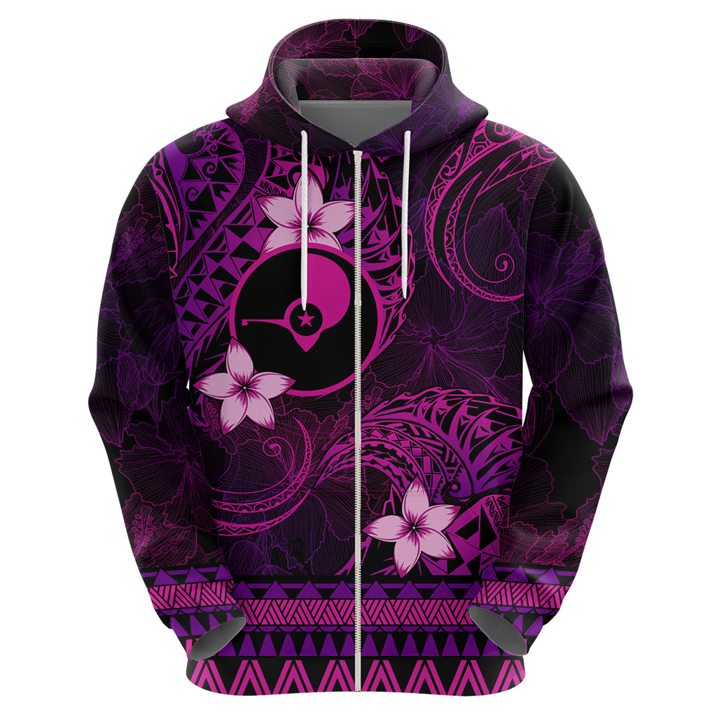 FSM Yap State Hoodie Tribal Pattern Pink Version LT01 - Polynesian Pride