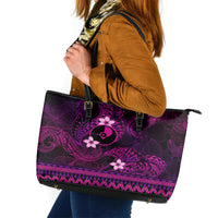 FSM Yap State Leather Tote Bag Tribal Pattern Pink Version LT01 Pink - Polynesian Pride