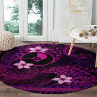 FSM Yap State Round Carpet Tribal Pattern Pink Version LT01 - Polynesian Pride