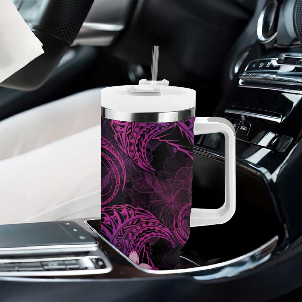 FSM Yap State Tumbler With Handle Tribal Pattern Pink Version