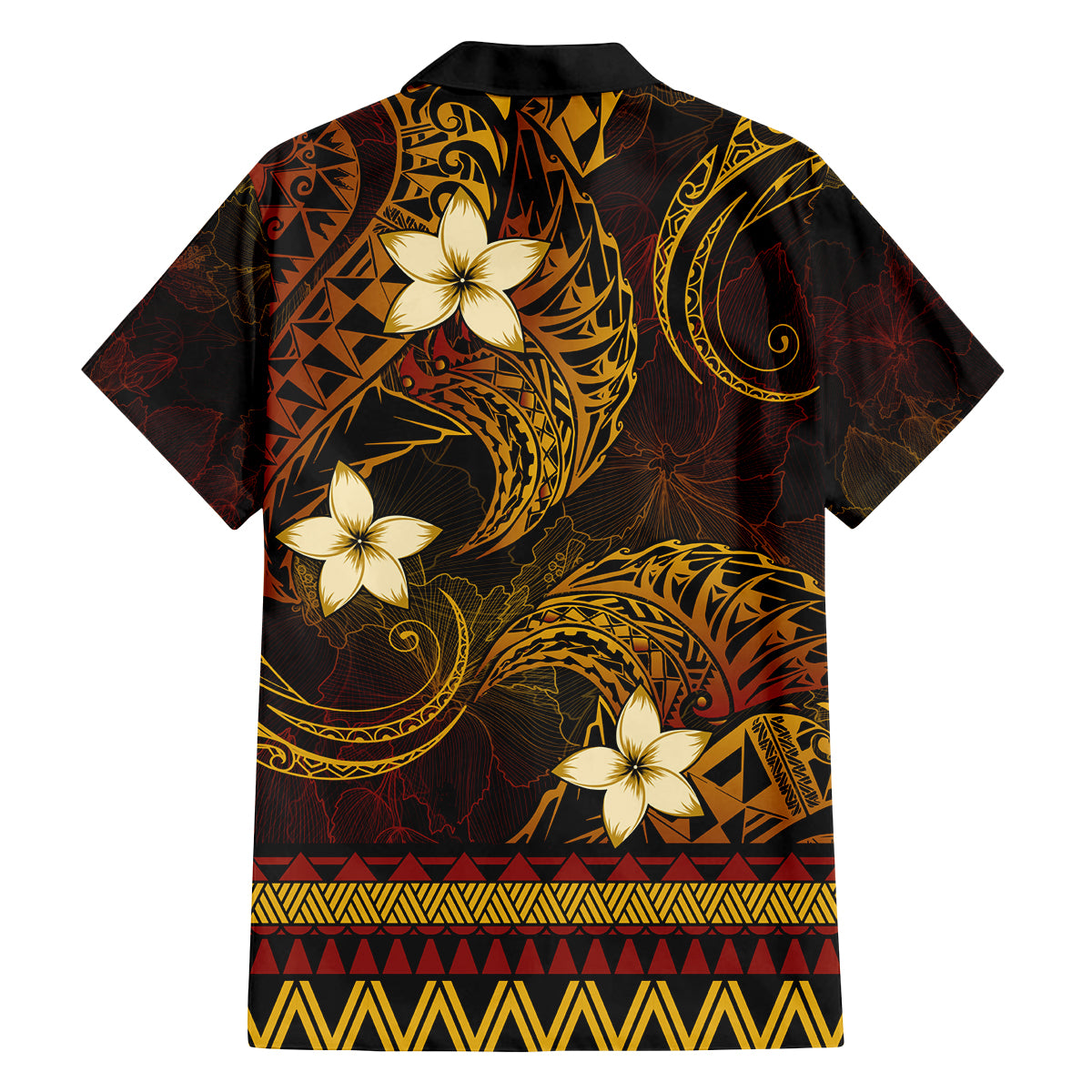 FSM Culture Day Family Matching Long Sleeve Bodycon Dress and Hawaiian Shirt Tribal Pattern Gold Version LT01 - Polynesian Pride