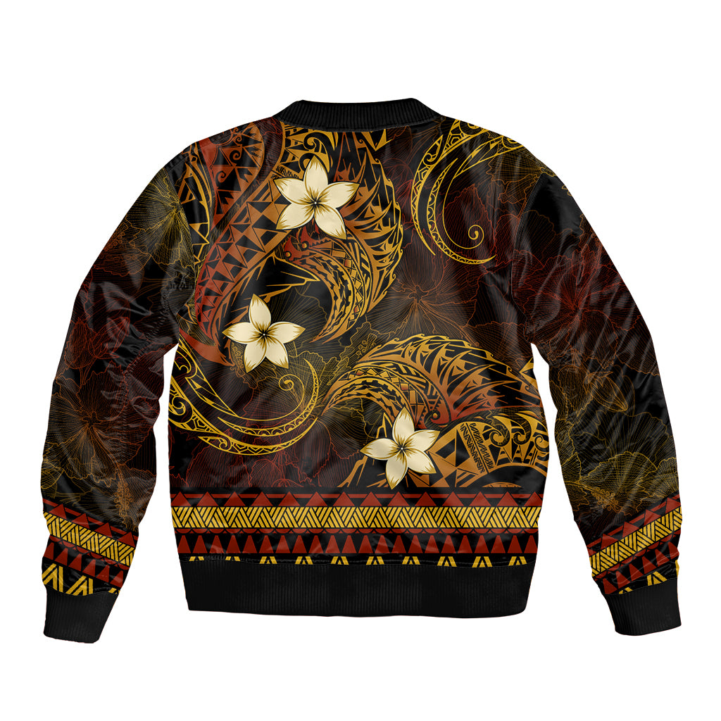FSM Culture Day Sleeve Zip Bomber Jacket Tribal Pattern Gold Version LT01 - Polynesian Pride