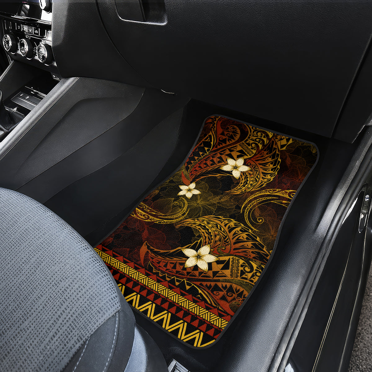 FSM Chuuk State Car Mats Tribal Pattern Gold Version LT01 - Polynesian Pride