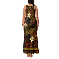 FSM Chuuk State Family Matching Tank Maxi Dress and Hawaiian Shirt Tribal Pattern Gold Version LT01 - Polynesian Pride