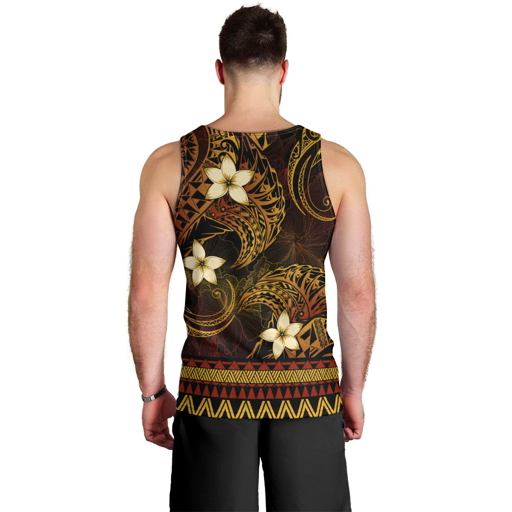 FSM Kosrae State Men Tank Top Tribal Pattern Gold Version LT01 - Polynesian Pride