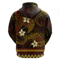 FSM Pohnpei State Zip Hoodie Tribal Pattern Gold Version LT01 - Polynesian Pride