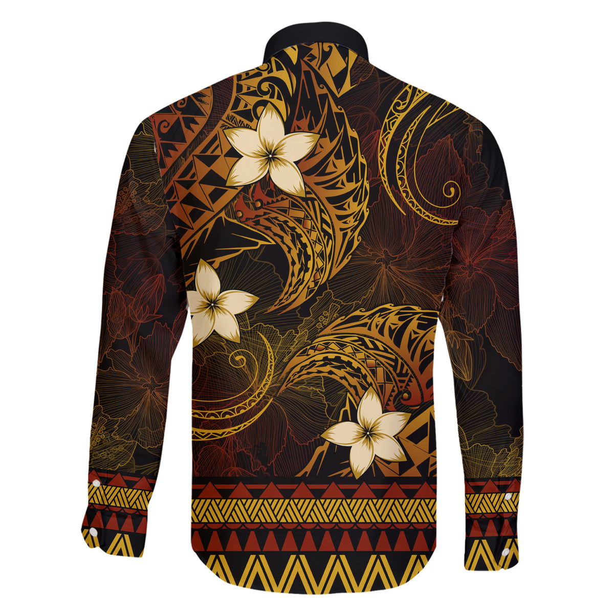 FSM Yap State Family Matching Short Sleeve Bodycon Dress and Hawaiian Shirt Tribal Pattern Gold Version LT01 - Polynesian Pride