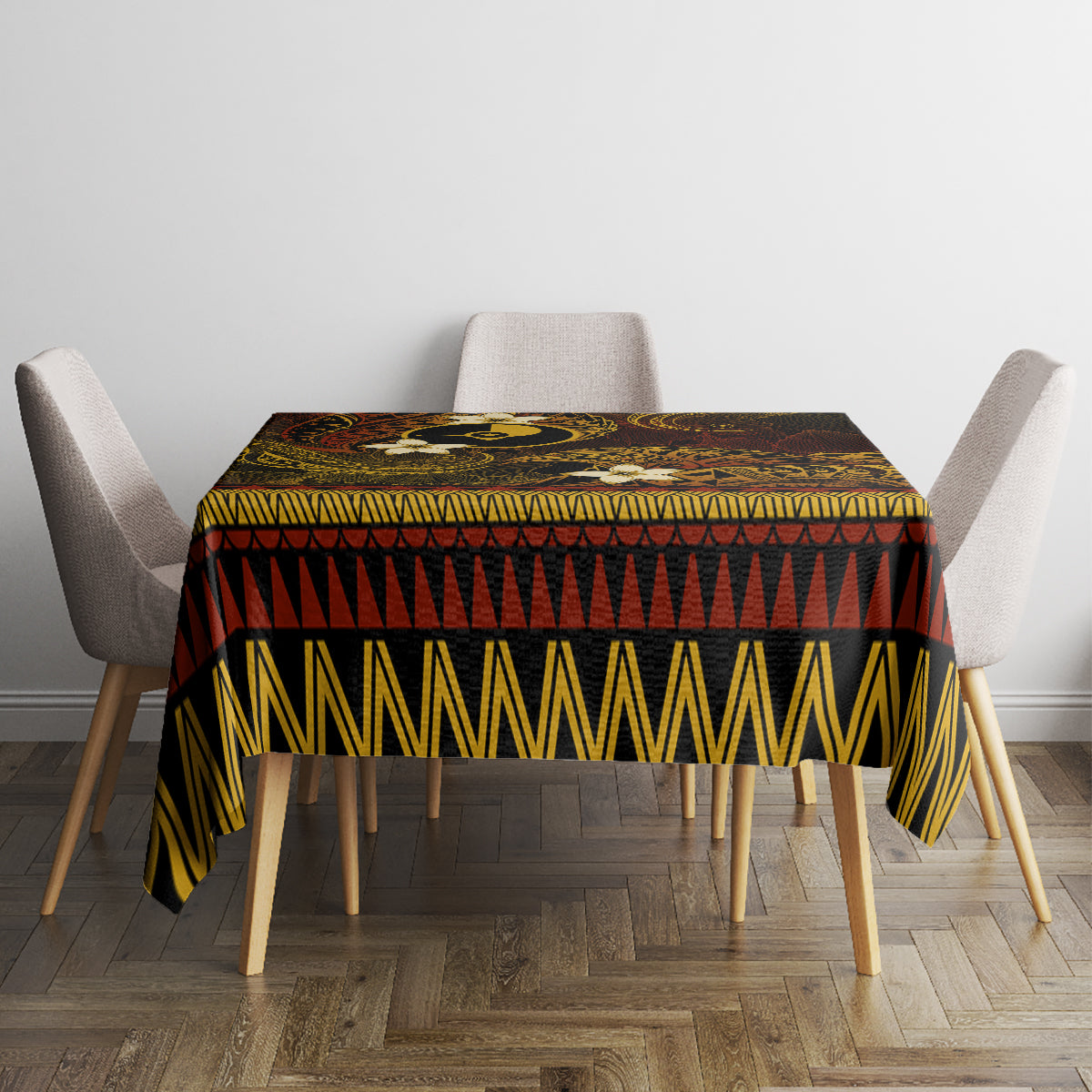 FSM Yap State Tablecloth Tribal Pattern Gold Version