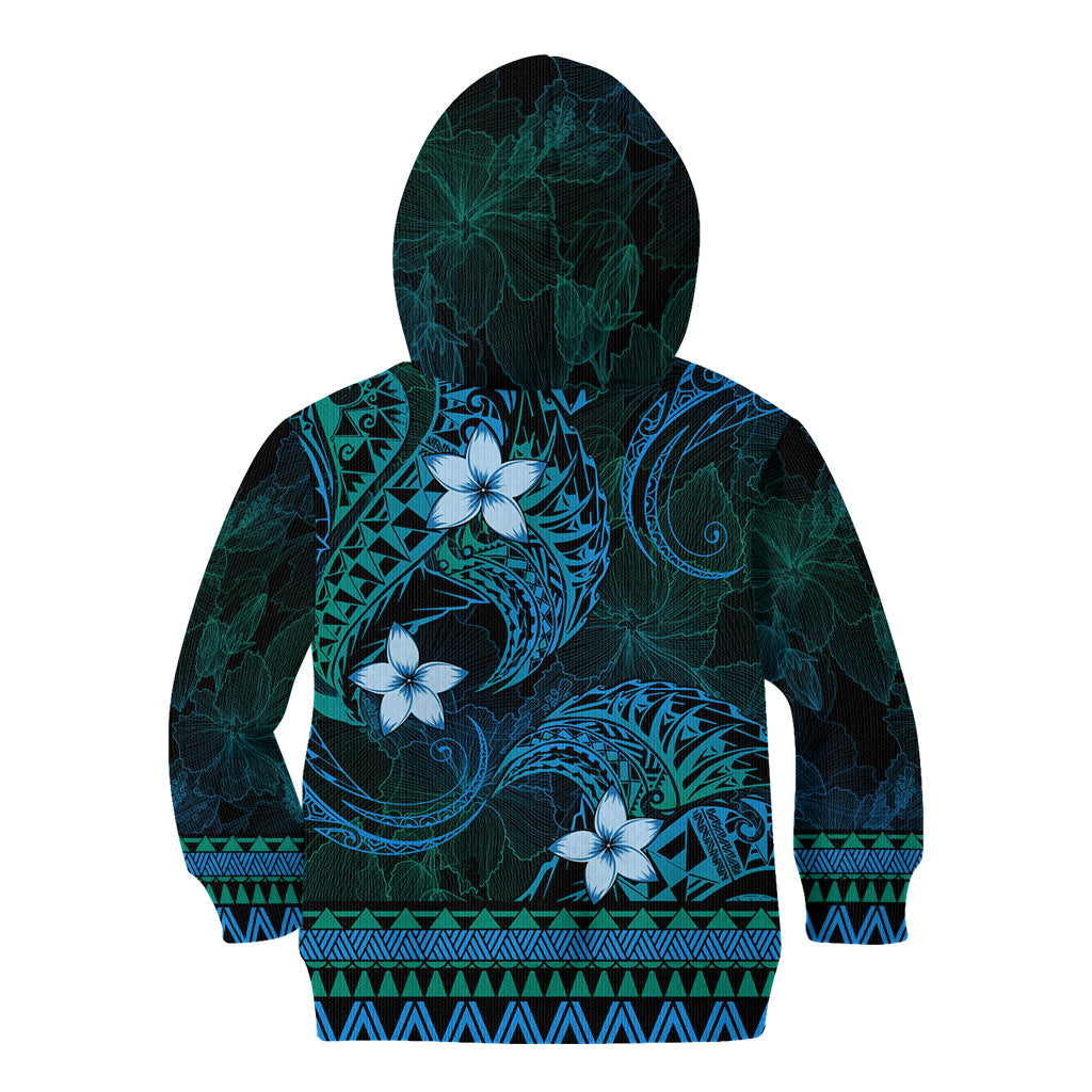 FSM Kosrae State Kid Hoodie Tribal Pattern Ocean Version LT01 - Polynesian Pride
