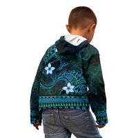 FSM Kosrae State Kid Hoodie Tribal Pattern Ocean Version LT01 - Polynesian Pride