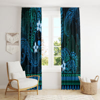 FSM Pohnpei State Window Curtain Tribal Pattern Ocean Version