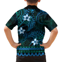 FSM Yap State Family Matching Off Shoulder Maxi Dress and Hawaiian Shirt Tribal Pattern Ocean Version LT01 - Polynesian Pride