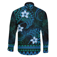 FSM Yap State Family Matching Off Shoulder Maxi Dress and Hawaiian Shirt Tribal Pattern Ocean Version LT01 - Polynesian Pride