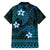 FSM Yap State Family Matching Off Shoulder Short Dress and Hawaiian Shirt Tribal Pattern Ocean Version LT01 - Polynesian Pride
