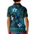 FSM Yap State Kid Polo Shirt Tribal Pattern Ocean Version LT01 - Polynesian Pride