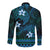 FSM Yap State Long Sleeve Button Shirt Tribal Pattern Ocean Version LT01 - Polynesian Pride