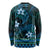 FSM Yap State Long Sleeve Shirt Tribal Pattern Ocean Version LT01 - Polynesian Pride