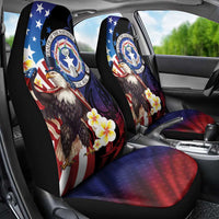 Northern Mariana Islands 4th of July Car Seat Cover Plumeria USA Eagle LT01 - Polynesian Pride