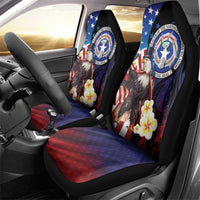 Northern Mariana Islands 4th of July Car Seat Cover Plumeria USA Eagle LT01 - Polynesian Pride