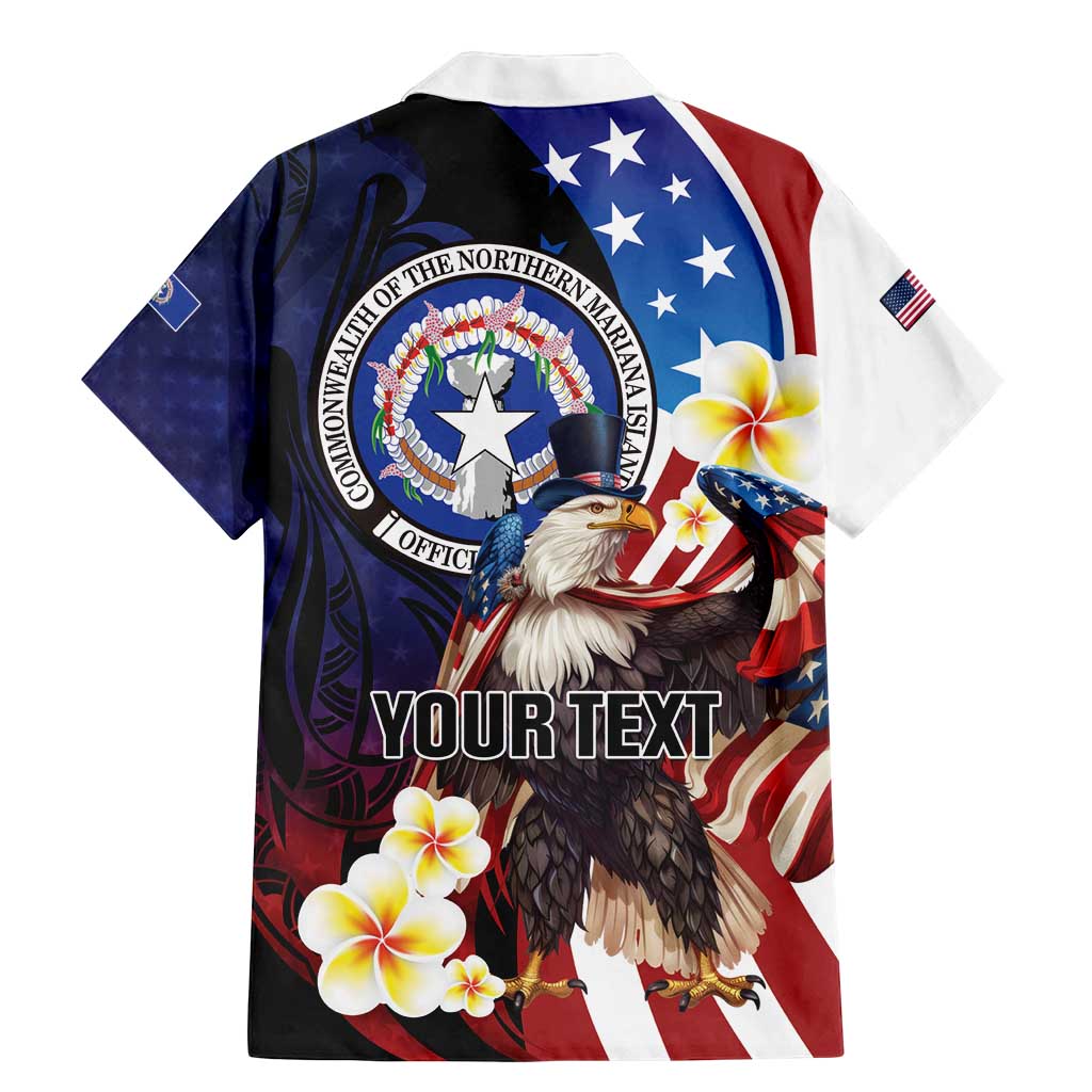 Personalized Northern Mariana Islands 4th of July Family Matching Mermaid Dress and Hawaiian Shirt Plumeria USA Eagle LT01 - Polynesian Pride