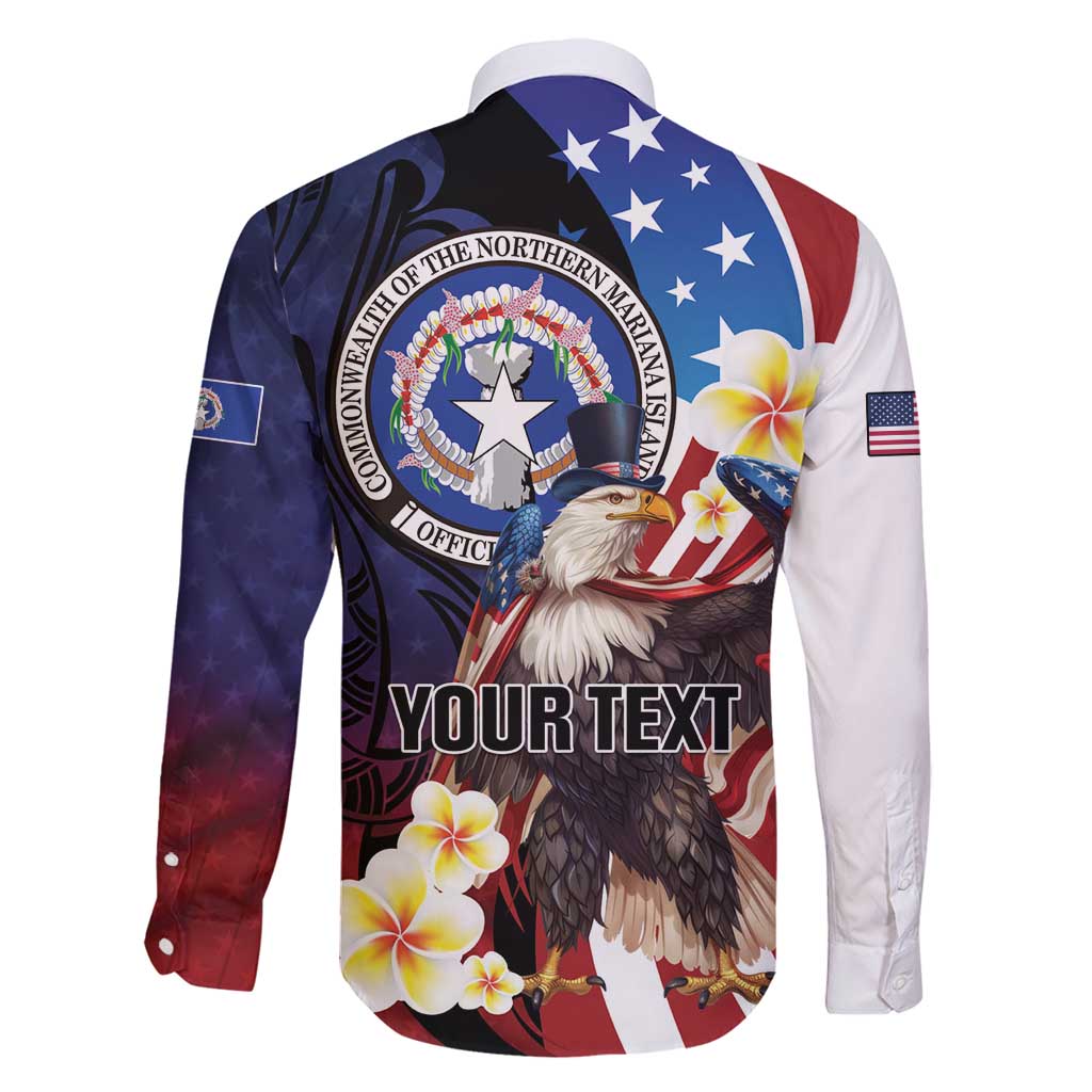 Personalized Northern Mariana Islands 4th of July Family Matching Summer Maxi Dress and Hawaiian Shirt Plumeria USA Eagle LT01 - Polynesian Pride